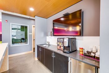 Coffee machine in kitchen
